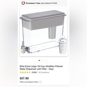 18 Cup Brita Water Filter